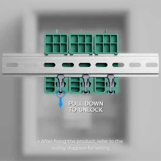 After pulling the product down and fixing it, please refer to the wiring diagram for wiring.